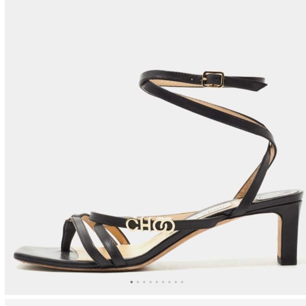 Jimmy Choo Jas 50 sandals
Jimmy Choo Black Leather Ankle Strap Sandals Size 37